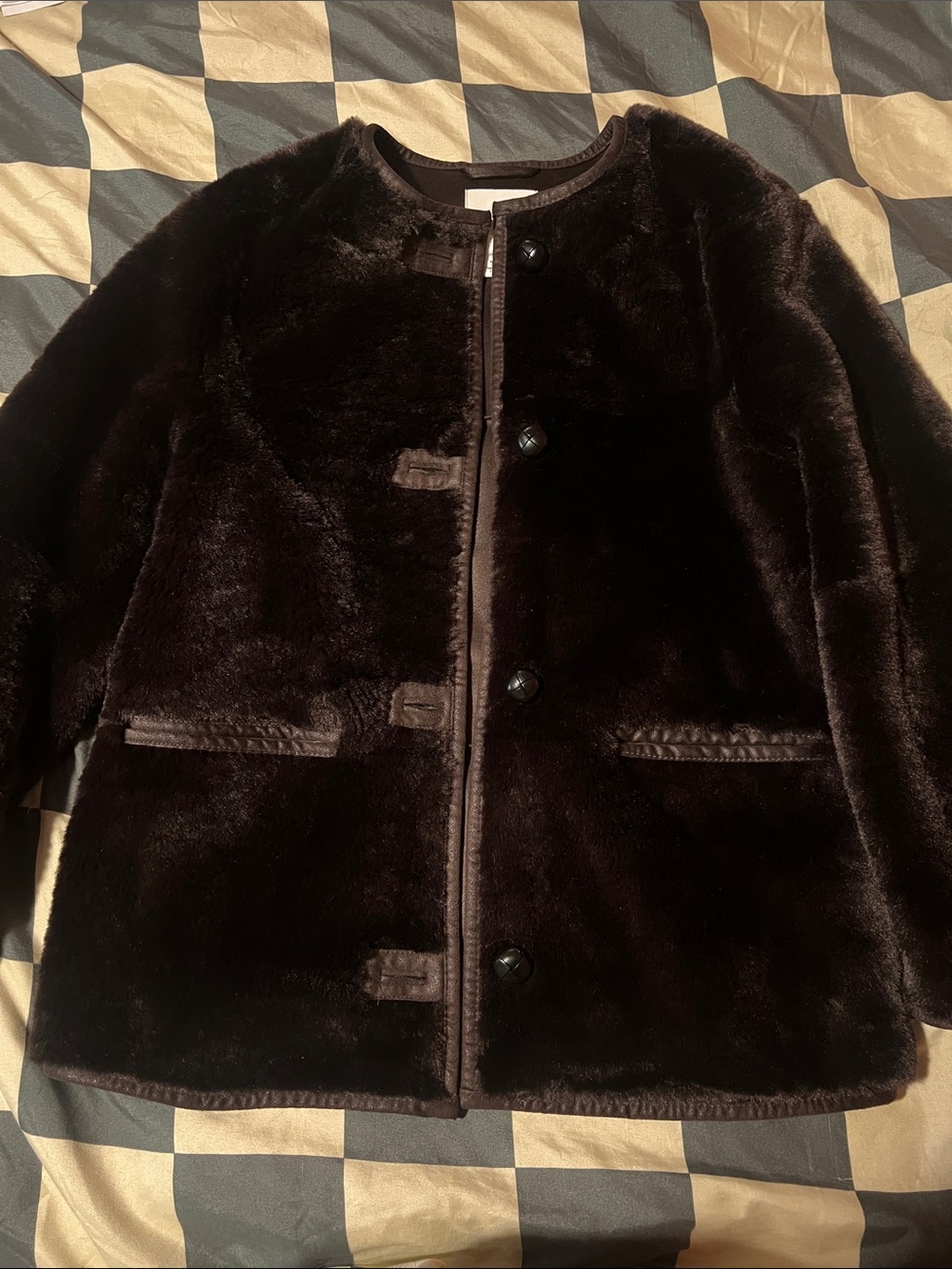 H&M - Faux Fur Jacket in Dark Brown - Stylish Cozy Coat